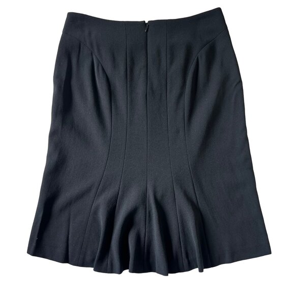 Ann Taylor Pencil Skirt Womens Size 2 Pleated Back Black Virgin Wool - Picture 7 of 7